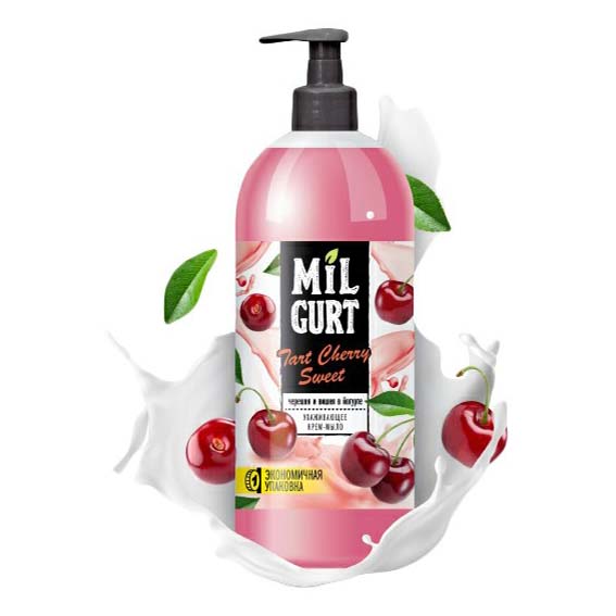 Мыло жидкое Milgurt вишня и черешня в йогурте 860 мл жидкое мыло для рук septivit premium зимняя вишня ice cherry 5 л