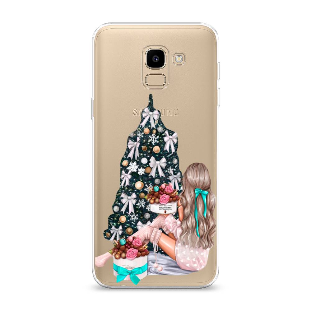 

Чехол на Samsung Galaxy J6 2018 "New Year", Зеленый;бежевый;голубой, 26150-5