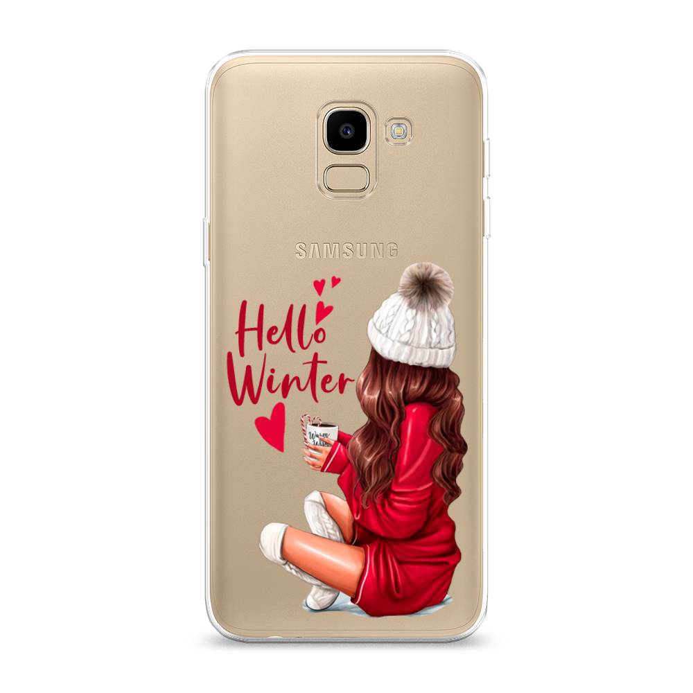 

Чехол на Samsung Galaxy J6 2018 "Hello winter", Красный;белый;коричневый, 26150-5