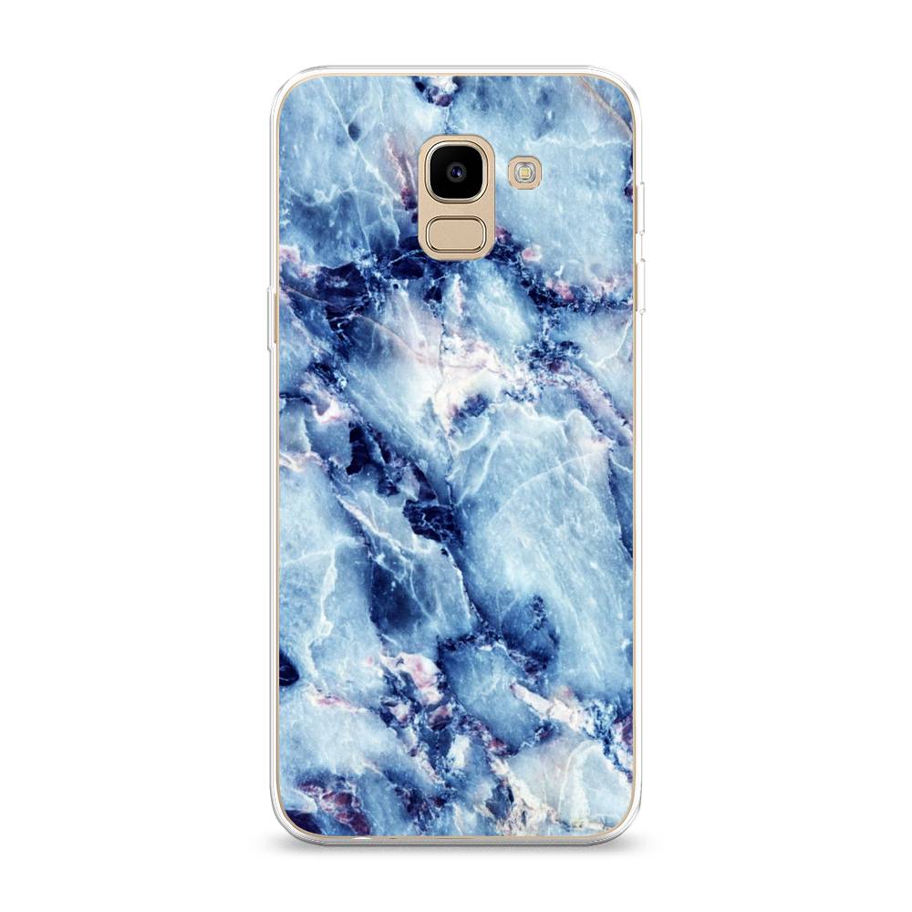 

Чехол на Samsung Galaxy J6 2018 "Мрамор с синими прожилками", Синий, 26150-3