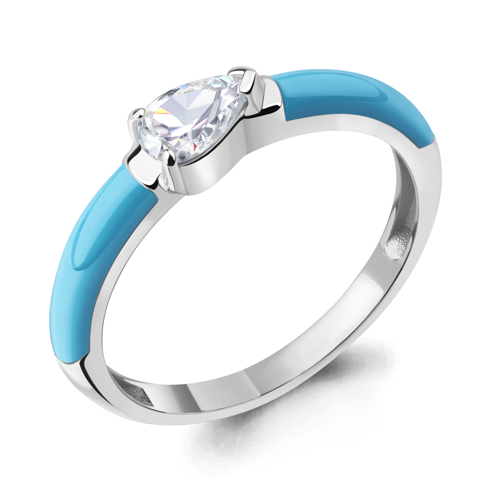 

Кольцо из серебра с фианитом\эмалью Aquamarine Aquamarine 67768_925_р р, 67768_925_р