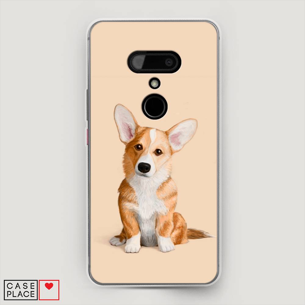 

Чехол на HTC U12 "Грустный Корги", Коричневый;бежевый, 102050-1