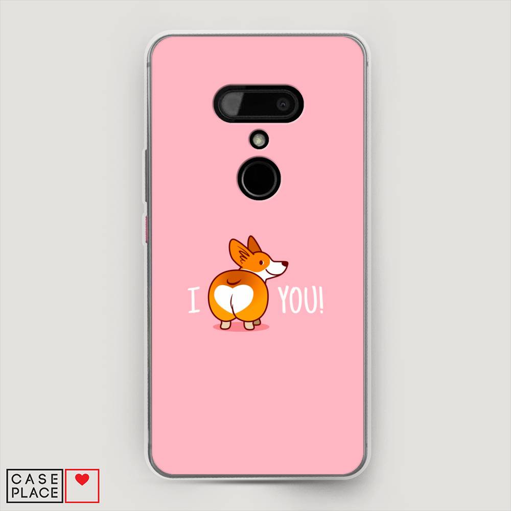 

Чехол на HTC U12 "Корги I love you", Розовый;коричневый;белый, 102050-1