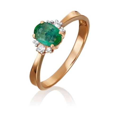 

Кольцо из золота р. 17,5 PLATINA jewelry 01-0343-00-106-1110-30, изумруд\бриллиант, 01-0343-00-106-1110-30