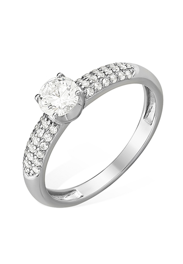 Кольцо помолвочное из серебра с фианитом р. 17,5 Kari Jewelry 1010017206-502