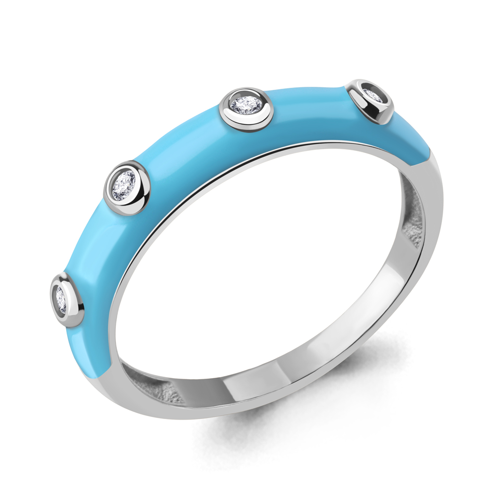 

Кольцо из серебра с фианитом\эмалью Aquamarine Aquamarine 67764А_925_р р, 67764А_925_р