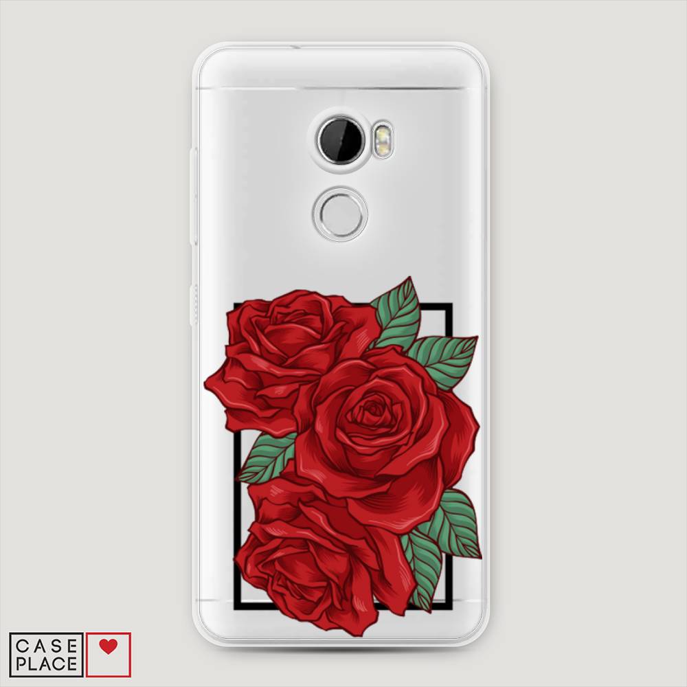 

Чехол на HTC One X10 "Три алые розы", Красный, 101850-2