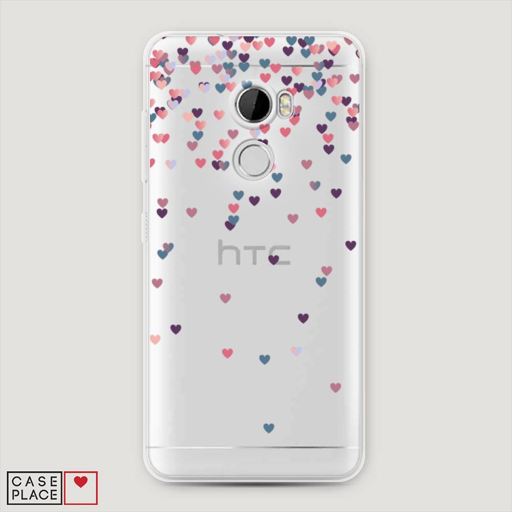 

Чехол на HTC One X10 "Посыпка сердечки", Розовый;фиолетовый, 101850-3