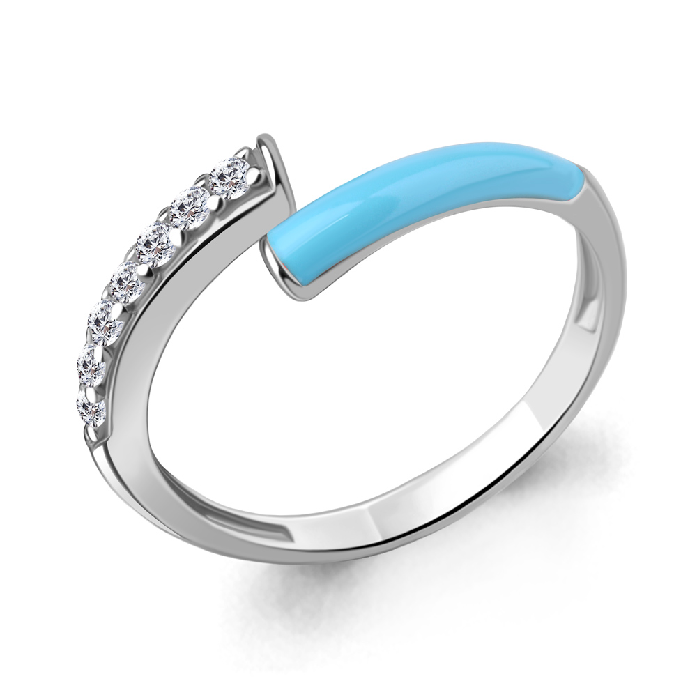 

Кольцо из серебра с фианитом\эмалью Aquamarine Aquamarine 67763А_925_р р, 67763А_925_р