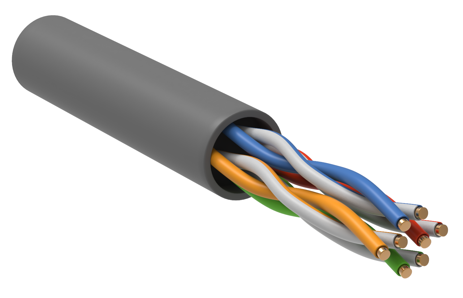 ITK Витая пара U/UTP кат.5E 4х2х24AWG solid LSZH нг(А)-HF серый (305м) РФ/Т