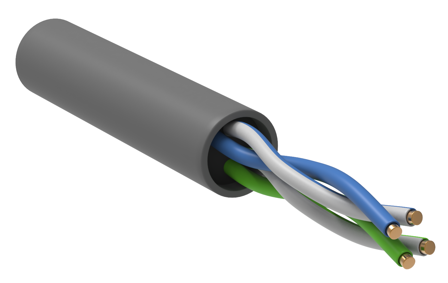 

ITK Витая пара U/UTP кат.5E 2х2х24AWG solid PVC серый (500м)