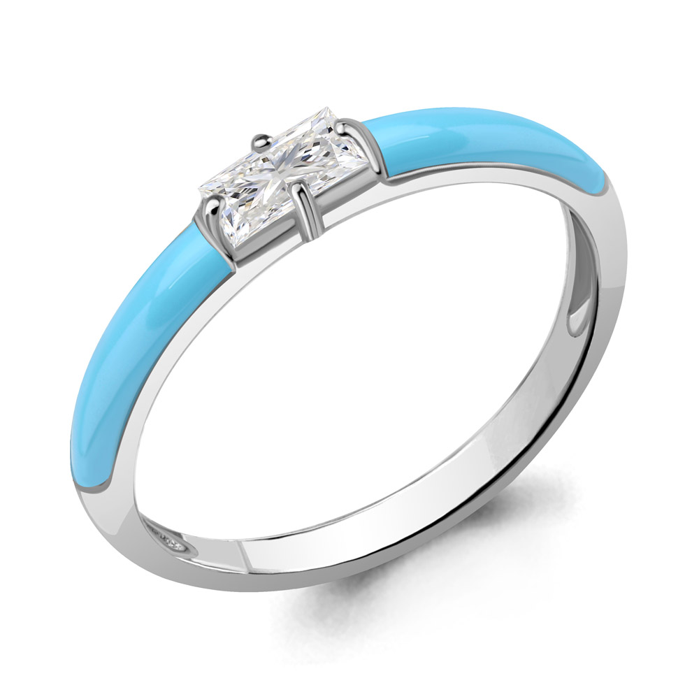 

Кольцо из серебра с фианитом\эмалью Aquamarine Aquamarine 67762_925_р р, 67762_925_р