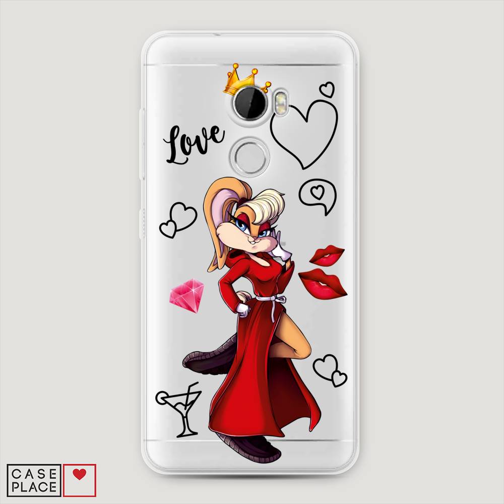 

Чехол на HTC One X10 "Rich Lola Bunny", Красный;бежевый;оранжевый, 101850-6