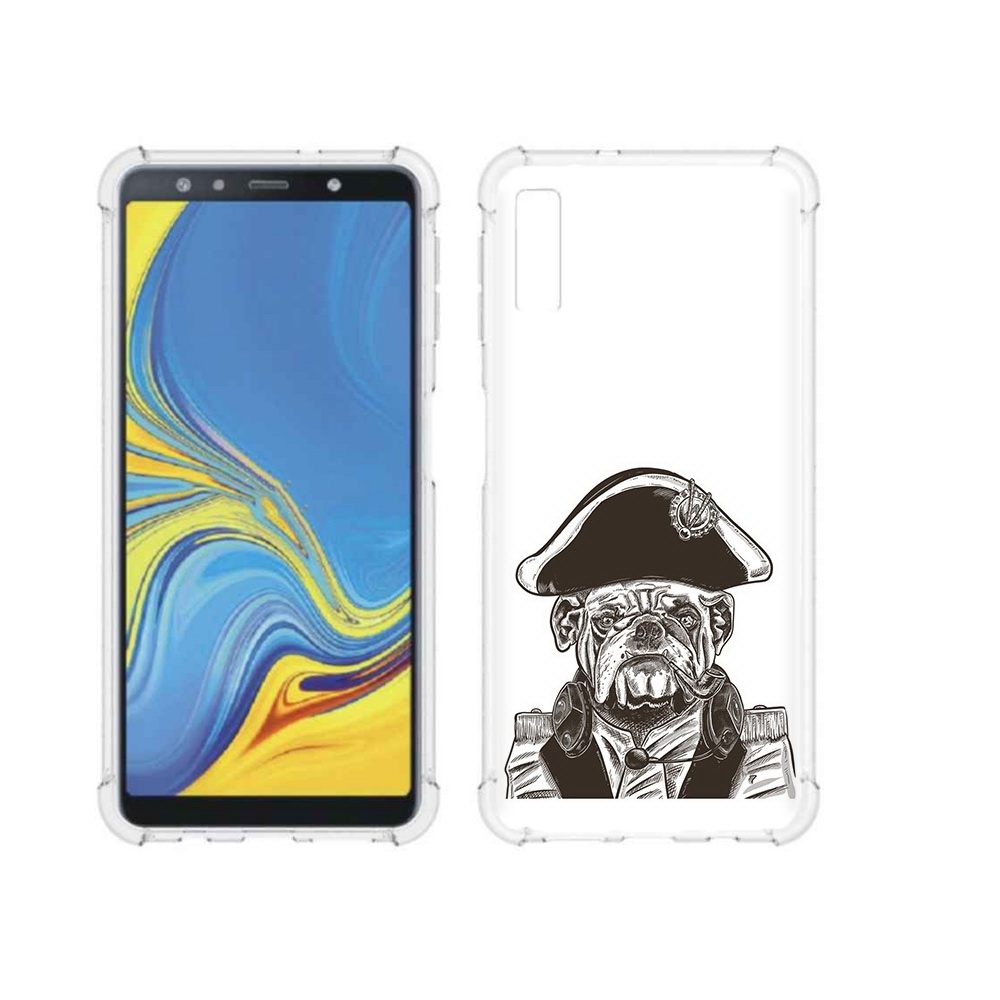 Чехол MyPads Tocco для Samsung Galaxy A7 (2018) мопс генерал (PT95255.558.483)