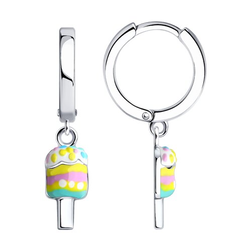 

Серьги конго из серебра TEO MAORI 894026096, эмаль, 894026096