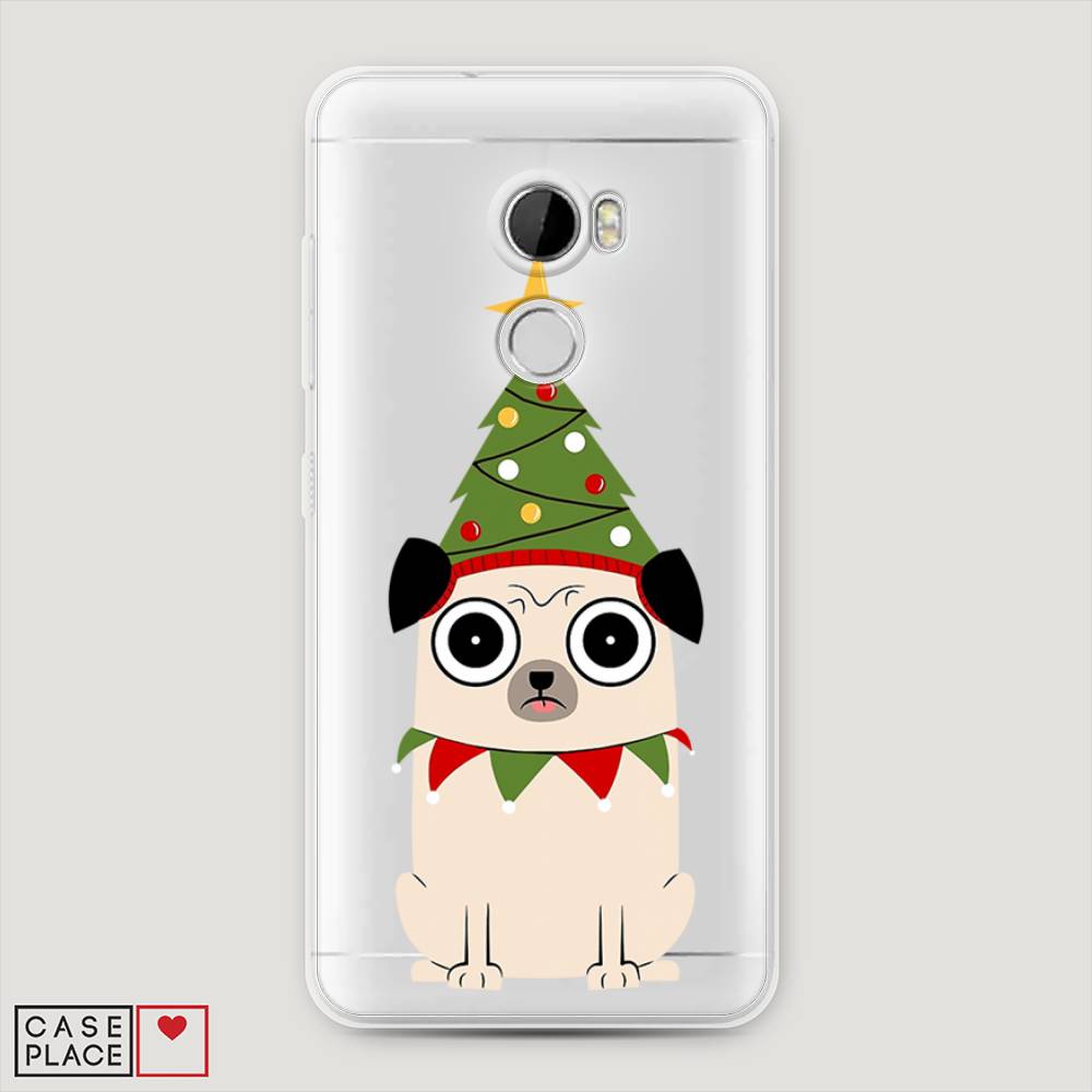 

Чехол на HTC One X10 "Собачка с ёлочкой", Бежевый;красный;зеленый, 101850-1