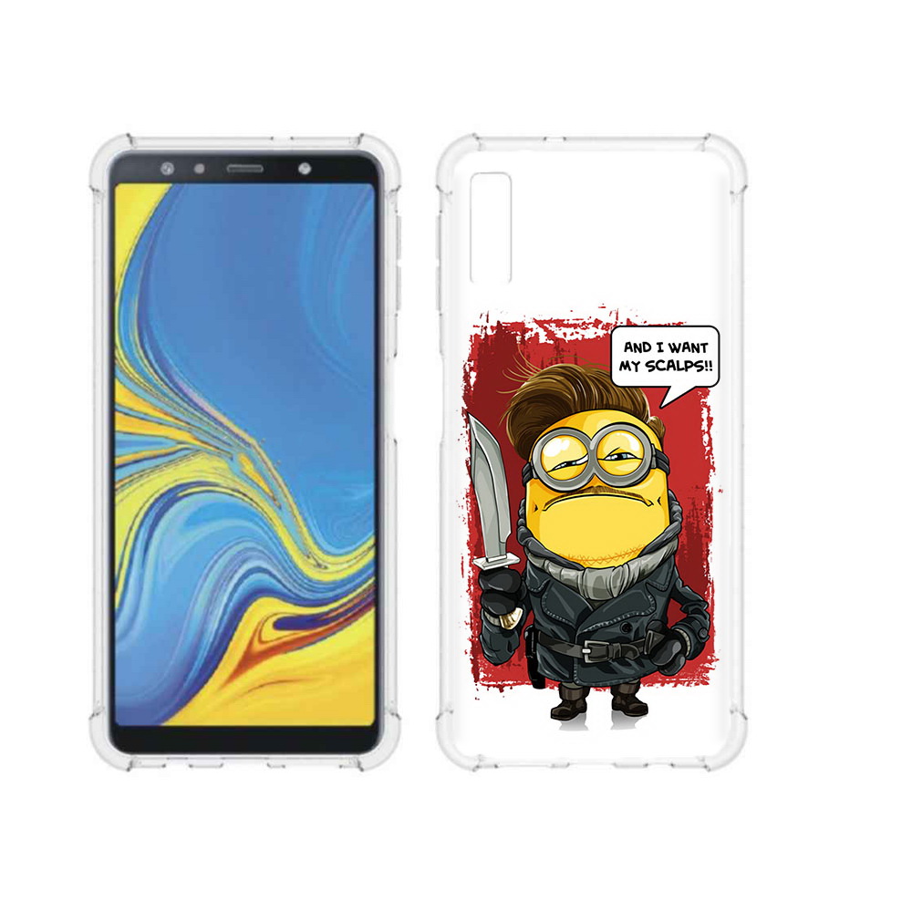 

Чехол MyPads Tocco для Samsung Galaxy A7 (2018) миньон убийца (PT95255.558.477), Прозрачный, Tocco