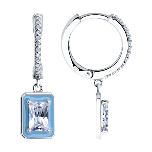 

Серьги подвески из серебра TEO MAORI 894026067, фианит/эмаль, 894026067