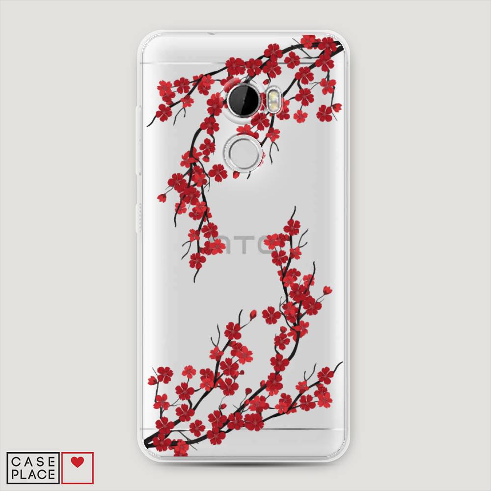 

Чехол на HTC One X10 "Красная сакура", Красный;черный, 101850-2
