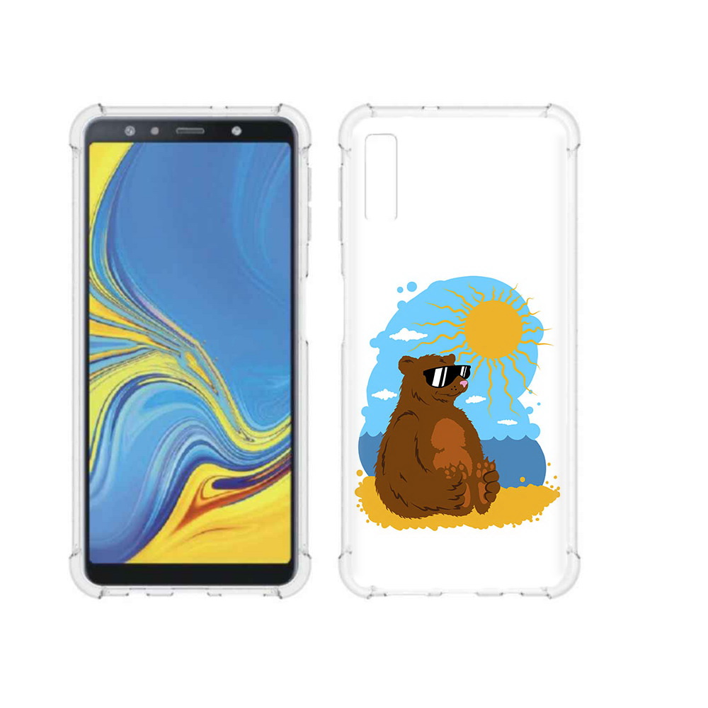 

Чехол MyPads Tocco для Samsung Galaxy A7 (2018) медведь на чиле (PT95255.558.468), Прозрачный, Tocco