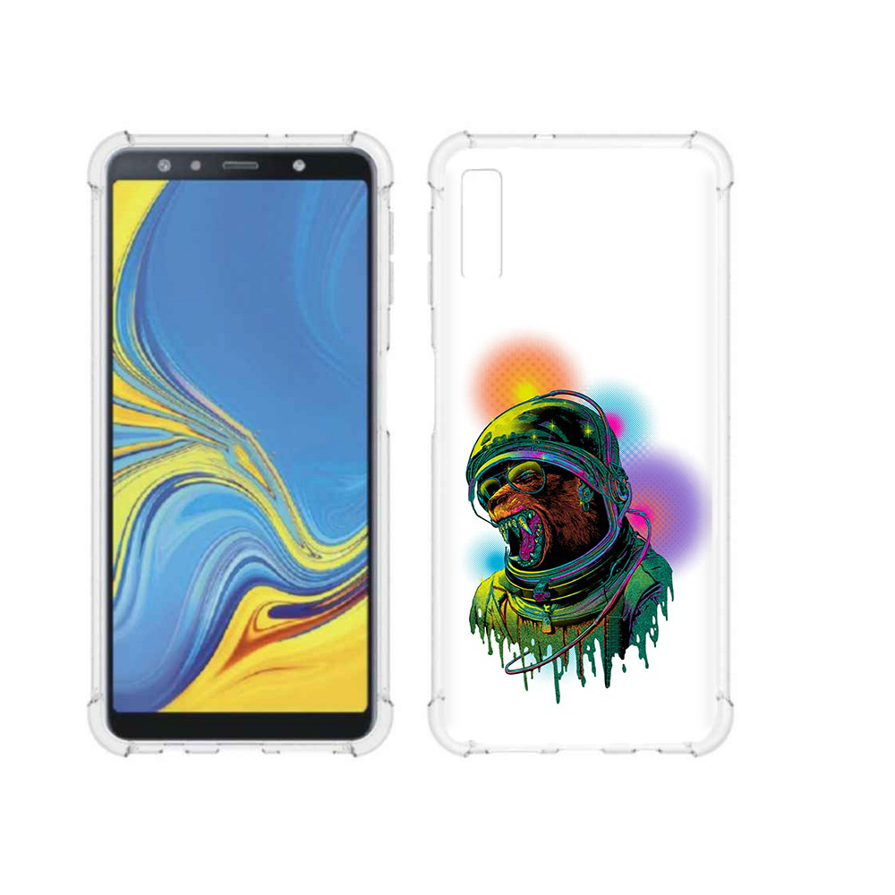 

Чехол MyPads Tocco для Samsung Galaxy A7 (2018) медведь космонавт (PT95255.558.466), Прозрачный, Tocco