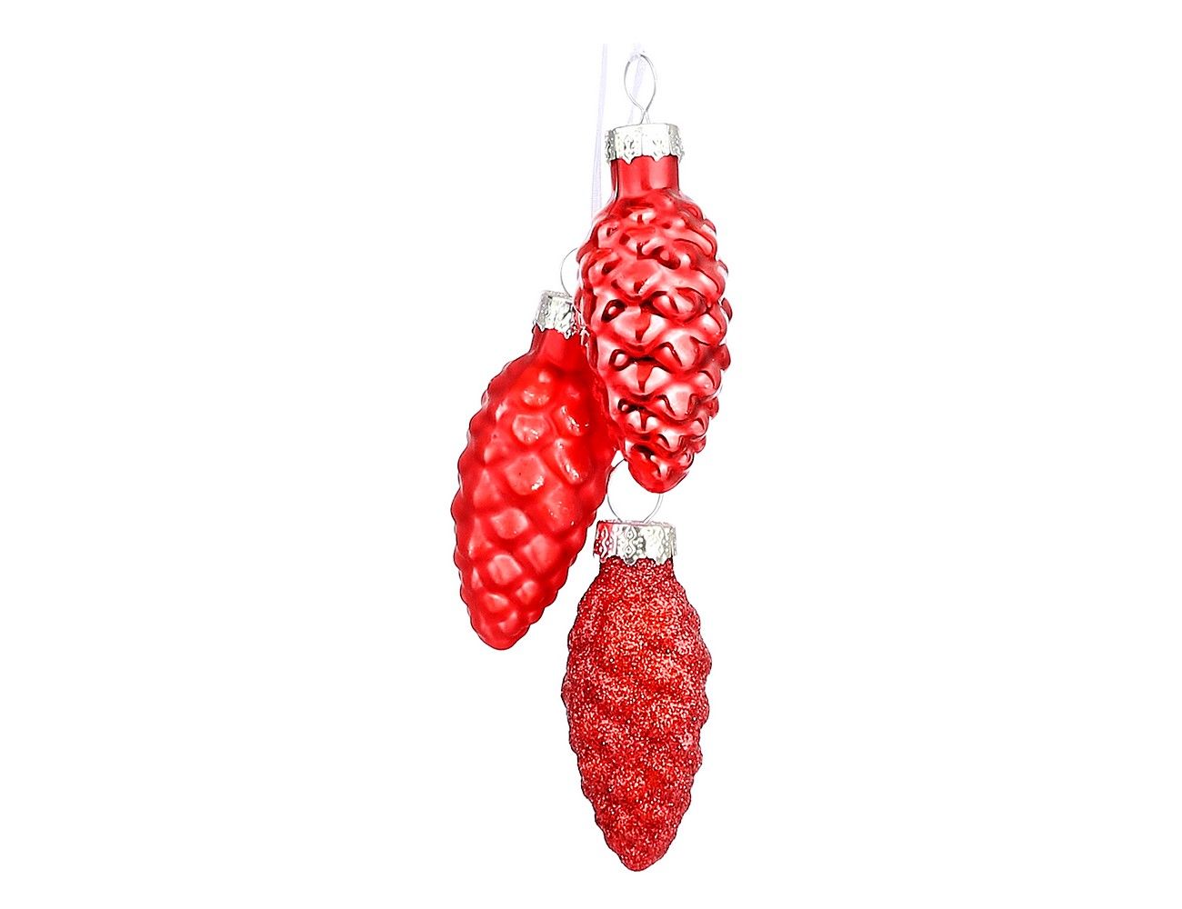 Ёлочное украшение-гроздь ГОЛЬПЕС, кораллово-красный, 3 шт. по 3 см, Christmas Deluxe