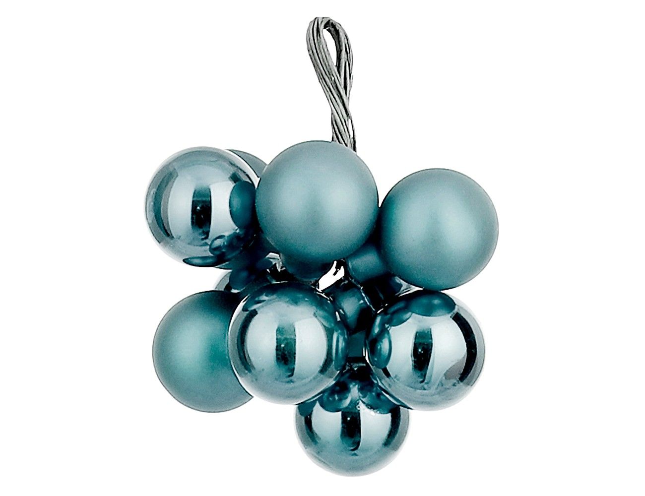 ГРОЗДЬ стеклянных шариков, 10 шаров по 20 мм, цвет: бирюзово-голубой, Christmas Deluxe