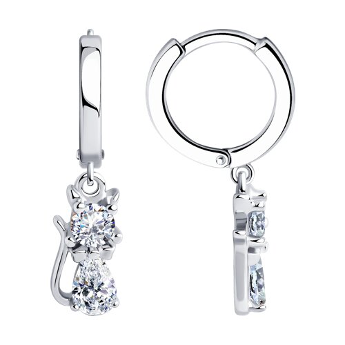 

Серьги подвески из серебра TEO MAORI 894026039, фианит, 894026039
