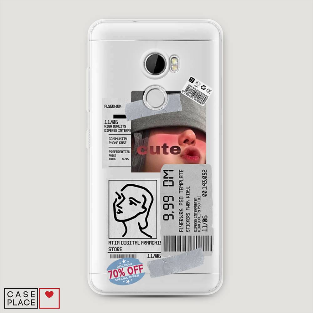 

Чехол на HTC One X10 "Cute girl collage", Розовый;серый;голубой, 101850-6