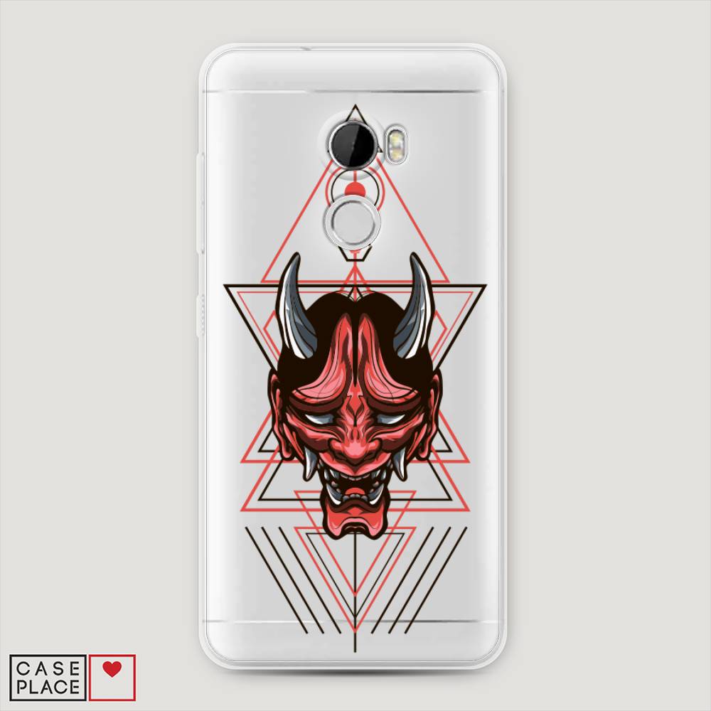 

Чехол на HTC One X10 "Hanya Oni mask", Серый;красный;черный, 101850-4