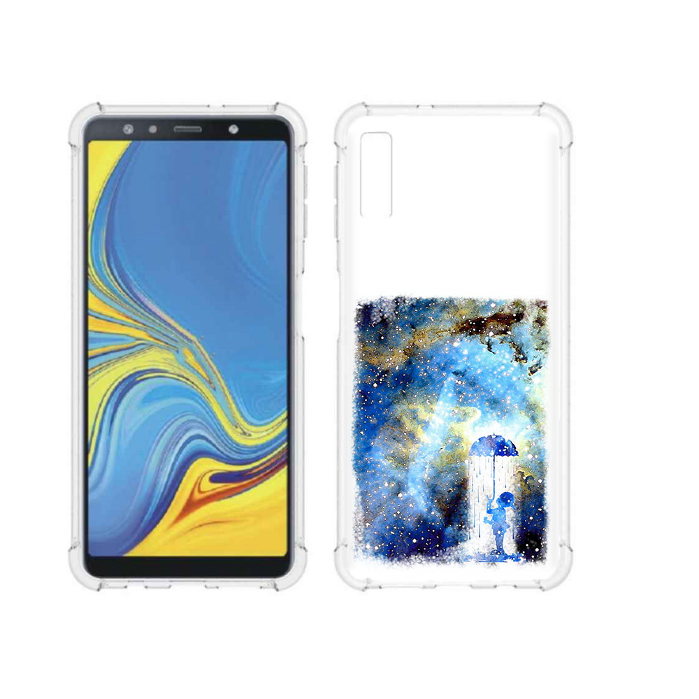 

Чехол MyPads Tocco для Samsung Galaxy A7 (2018) мальчик в небе (PT95255.558.455), Прозрачный, Tocco