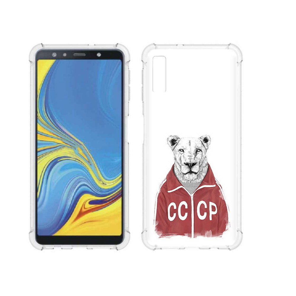 

Чехол MyPads Tocco для Samsung Galaxy A7 (2018) львица ссср (PT95255.558.450), Прозрачный, Tocco