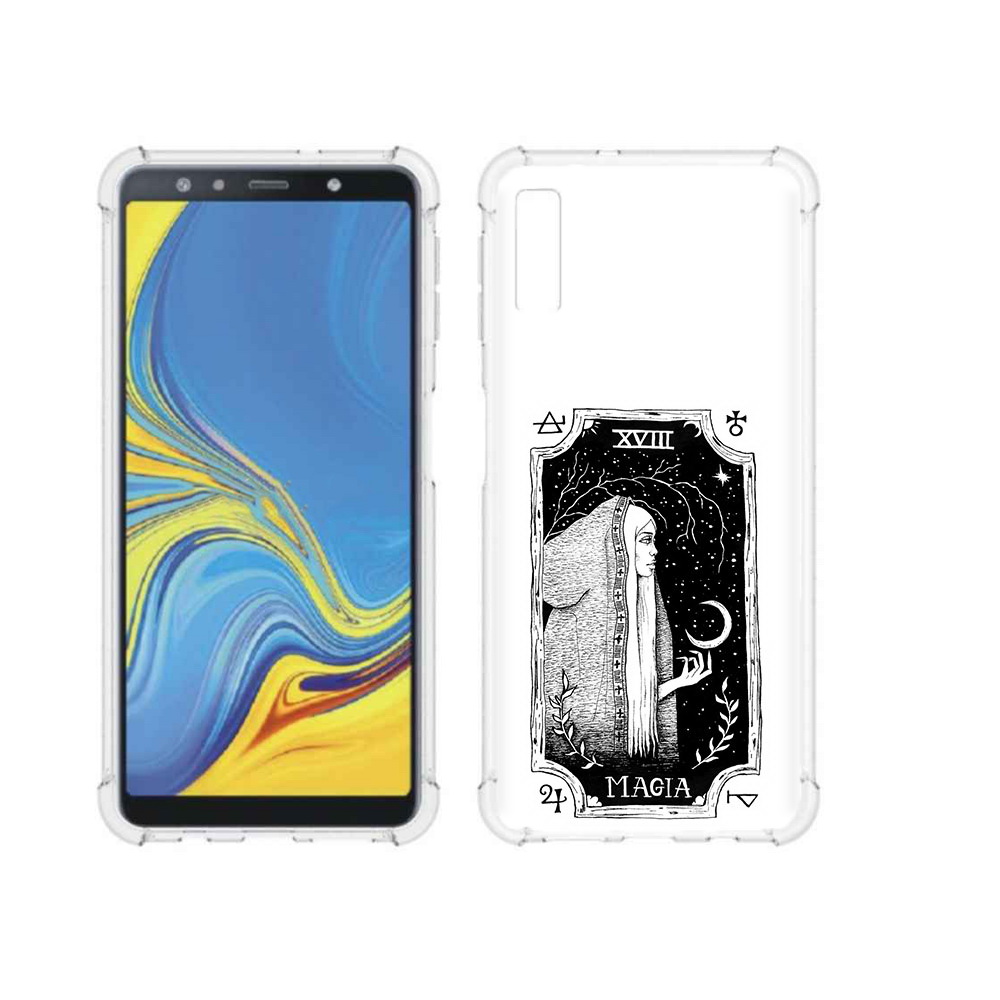 

Чехол MyPads Tocco для Samsung Galaxy A7 (2018) лунная магия (PT95255.558.447), Прозрачный, Tocco