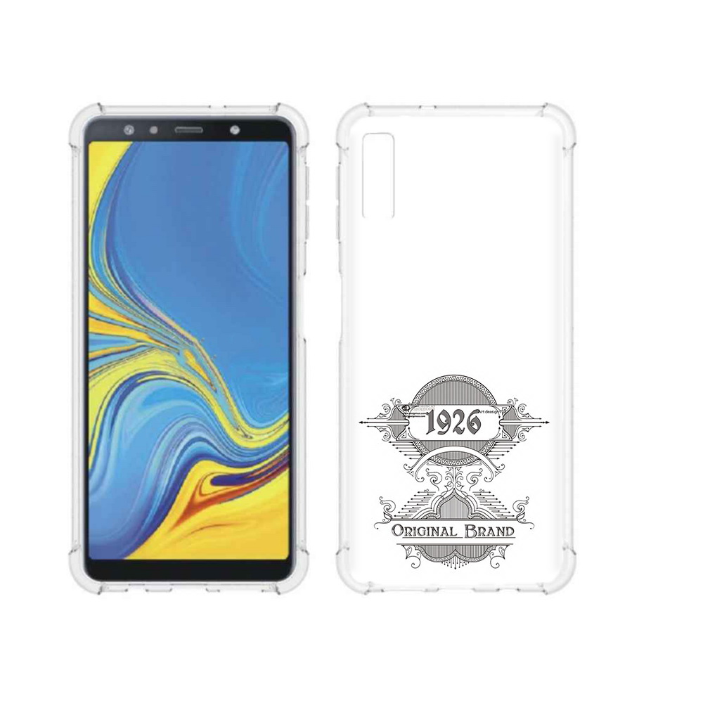 

Чехол MyPads Tocco для Samsung Galaxy A7 (2018) логотип черно белый (PT95255.558.446), Прозрачный, Tocco