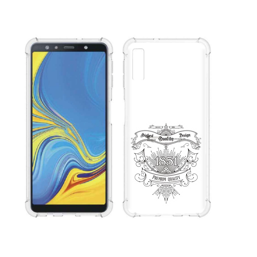 

Чехол MyPads Tocco для Samsung Galaxy A7 (2018) логотип 1851 год (PT95255.558.444), Прозрачный, Tocco