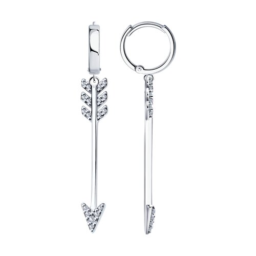 

Серьги подвески из серебра TEO MAORI 894025538, фианит, 894025538