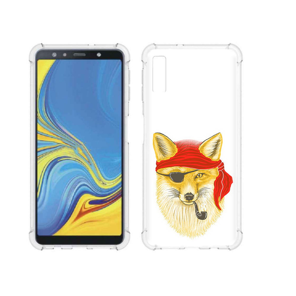 

Чехол MyPads Tocco для Samsung Galaxy A7 (2018) лиса-пират (PT95255.558.440), Прозрачный, Tocco