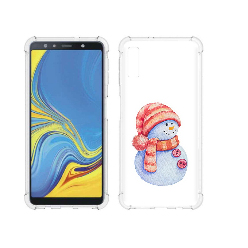 

Чехол MyPads Tocco для Samsung Galaxy A7 (2018) Веселый снеговик (PT95255.558.44), Прозрачный, Tocco