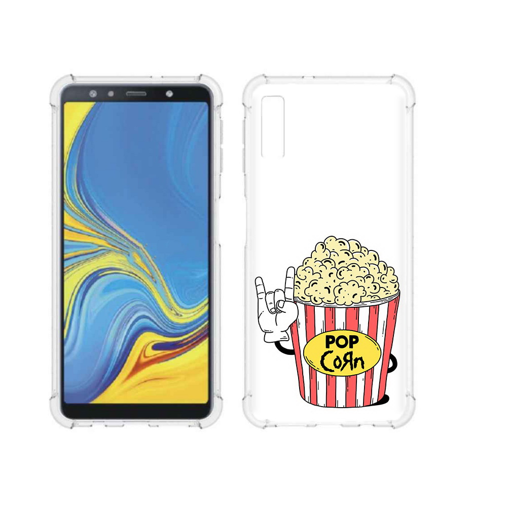 

Чехол MyPads Tocco для Samsung Galaxy A7 (2018) крутой попкорн (PT95255.558.427), Прозрачный, Tocco