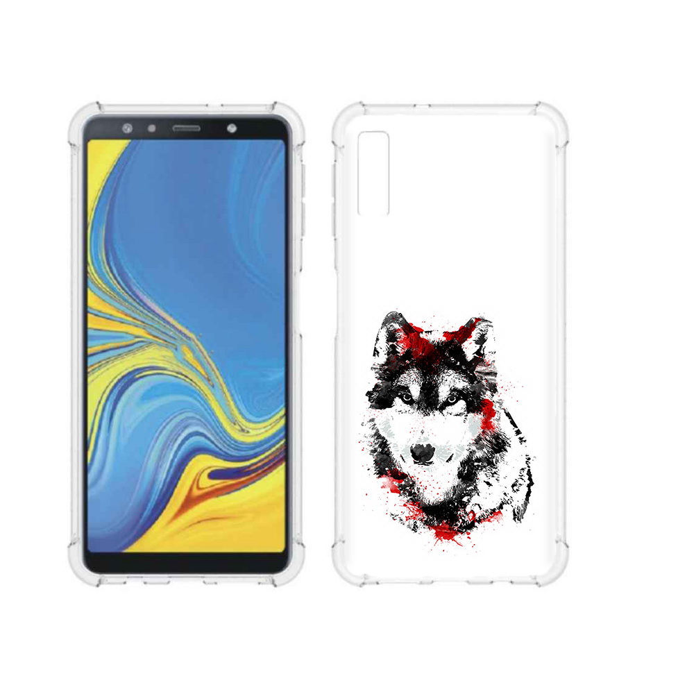 

Чехол MyPads Tocco для Samsung Galaxy A7 (2018) кровавый волк (PT95255.558.416), Прозрачный, Tocco