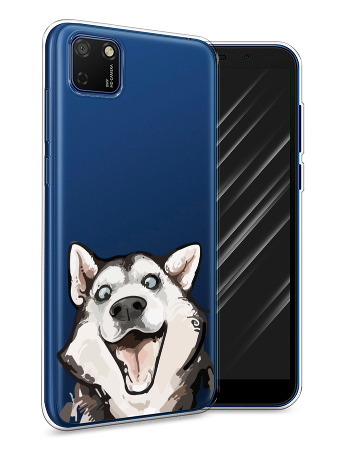

Чехол Awog на Honor 9S "Радостный хаски", Белый;голубой;черный, 6102650-1