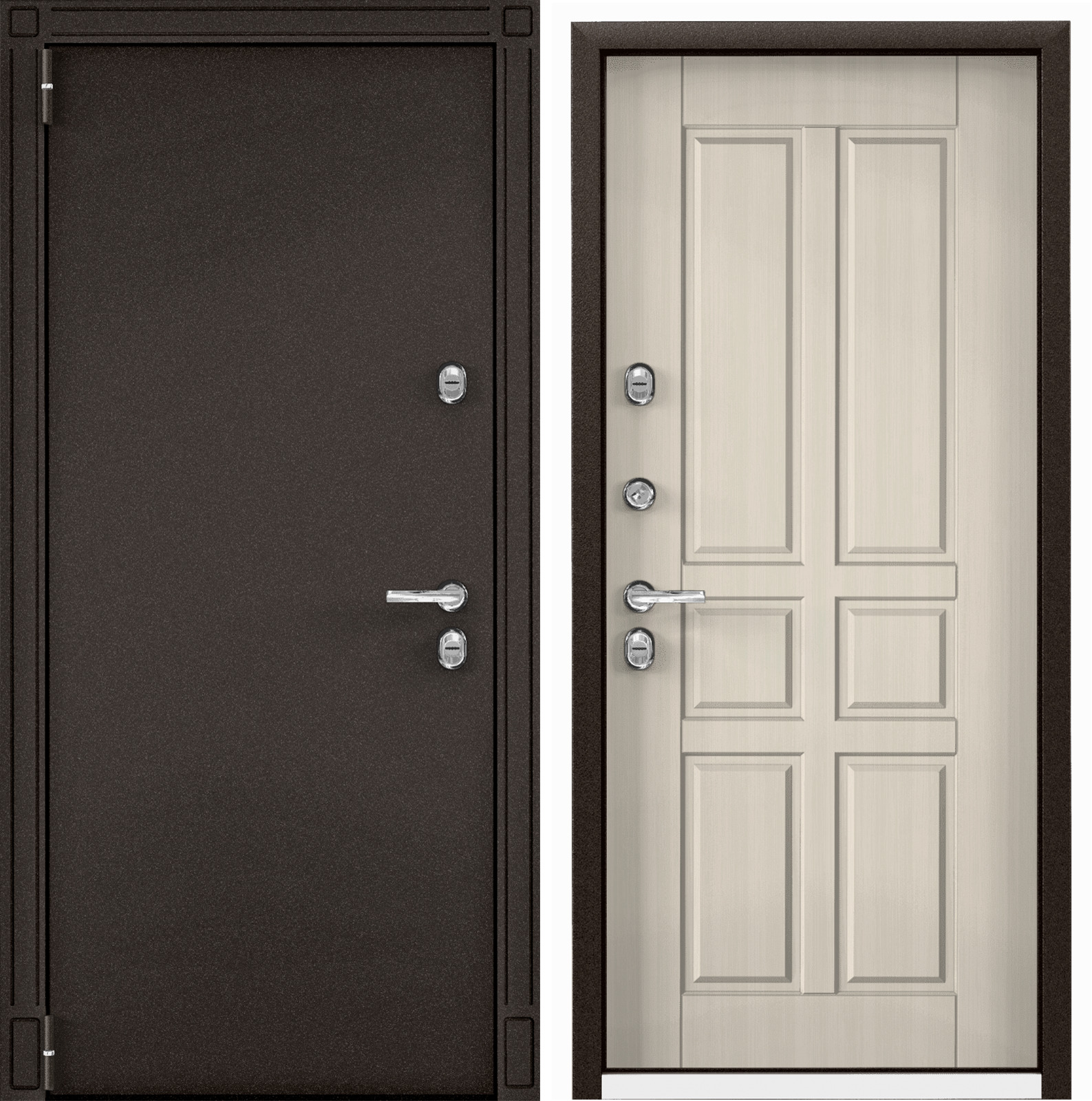 фото Дверь входная для дома металлическая torex snegir 55 mp 950х2050, левый, коричневый/белый torex стальные двери