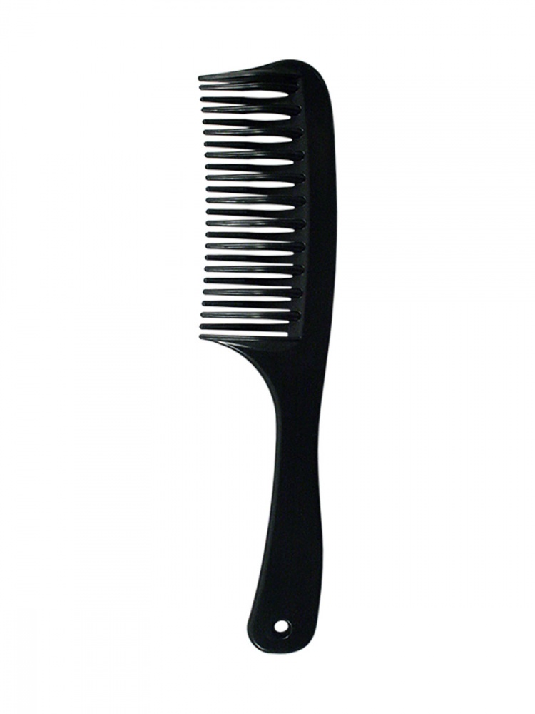 Расческа -гребень Lei пластиковый 041 с ручкой цвет черный 41001 kaizer гребень деревянный с ручкой редкие зубцы 185 мм