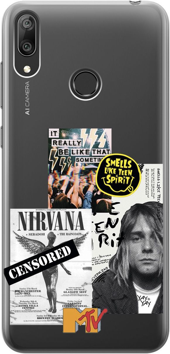 

Силиконовый чехол на Huawei Y7 (2019) "Nirvana" прозрачный, Прозрачный;белый, 5286