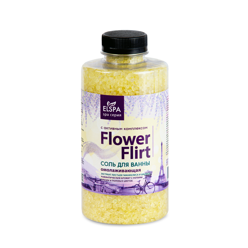 Соль для ванны омолаживающая Elspa Flower Flirt 800 г соль для ванны расслабляющая elspa moon silk 800 г