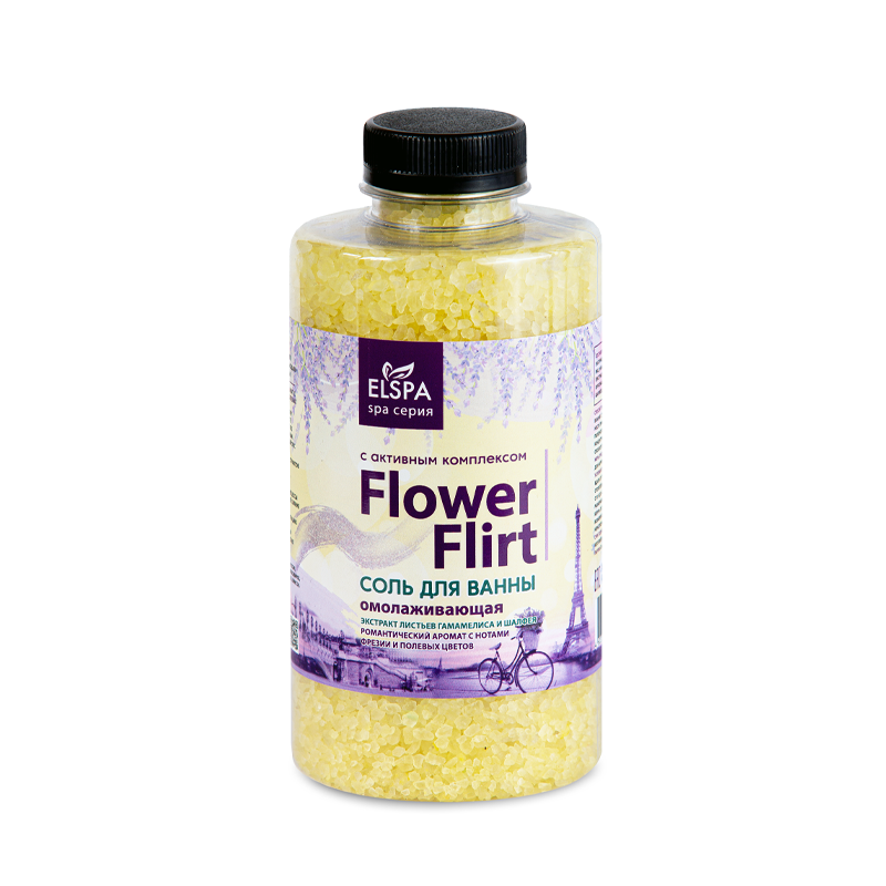 Соль для ванны омолаживающая Elspa Flower Flirt 800 г белита гель для душа from belita with love расслабление 300