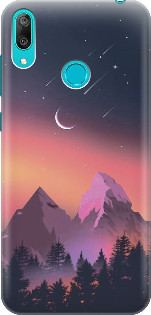 

Силиконовый чехол на Huawei Y7 (2019) "Горы и звездопад", Оранжевый;черный, 6607