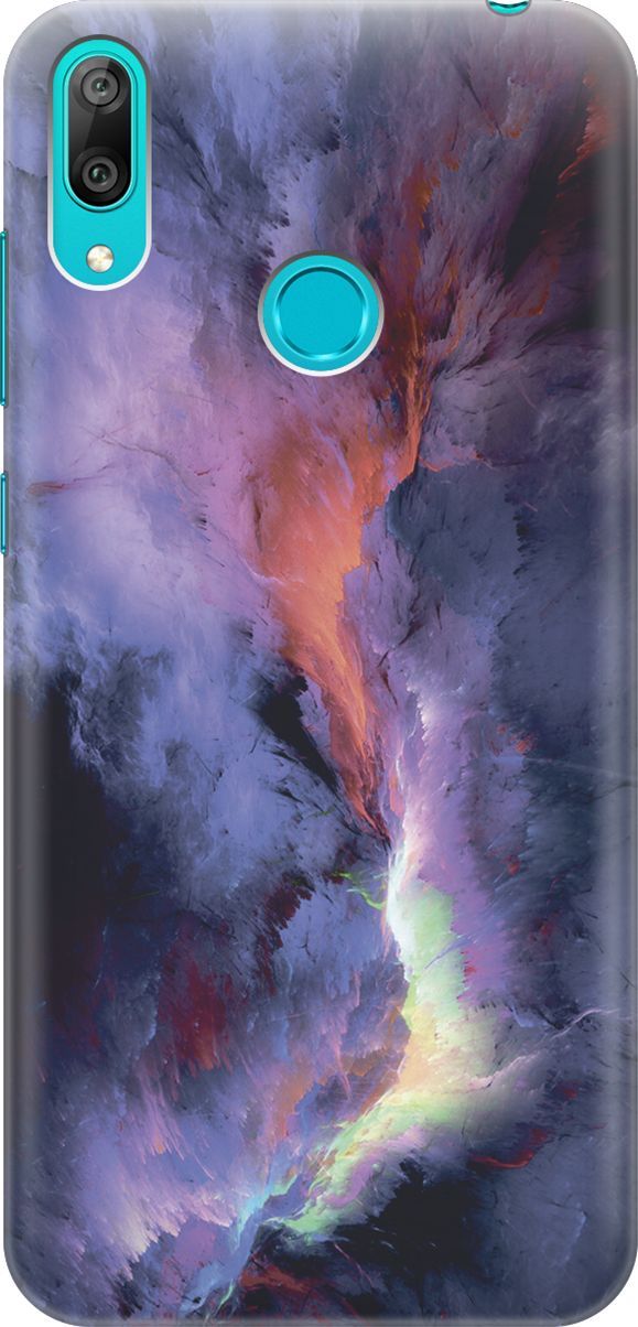 

Силиконовый чехол на Huawei Y7 (2019) "Гром и молния", Фиолетовый;черный, 6607