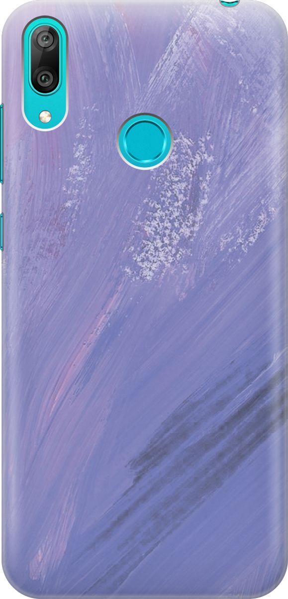 

Силиконовый чехол на Huawei Y7 (2019) "Сиреневые мазки", Серый;фиолетовый, 6605