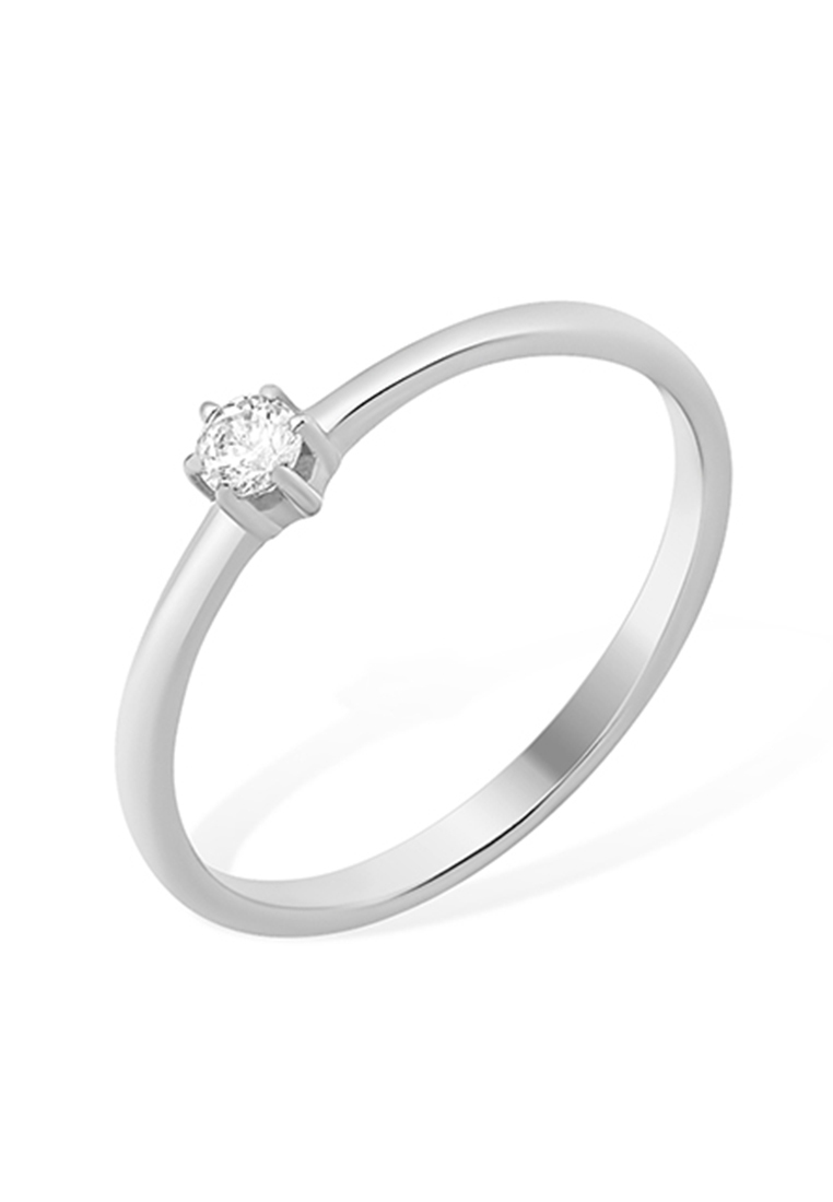 Кольцо помолвочное из серебра с фианитом р. 17,5 Kari Jewelry 1010014740-502